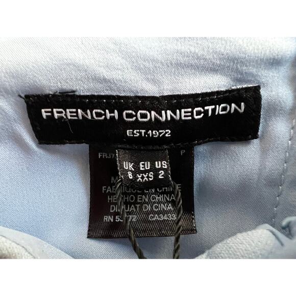 FRENCH CONNECTION WOMENS SIZE 2 WHISPER STRAPPY PARTY DRESS TULLE SOFT BLUE NEW - Picture 5 of 12